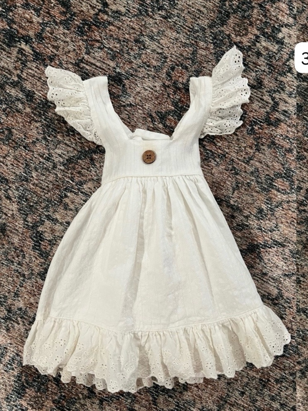 White Eyelet Ruffle Dress